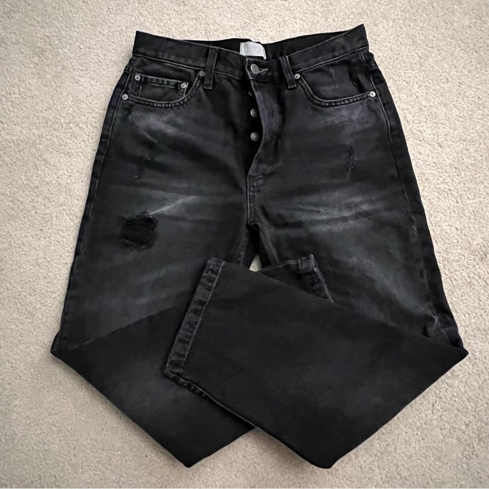 Boyish The Tommy High Waisted Crop Rigid Straight Jean / Octopussy Wash Charcoal - Picture 5 of 10